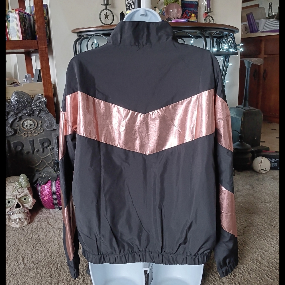 🖤 Zyia Active Black and Rose Gold Windbreaker Jacket Womens Small Moon - Picture 10 of 11